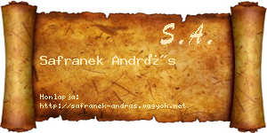 Safranek András névjegykártya